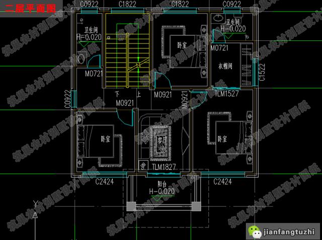 四層農(nóng)村設(shè)計別墅圖紙，占地100平米，戶型美觀大氣