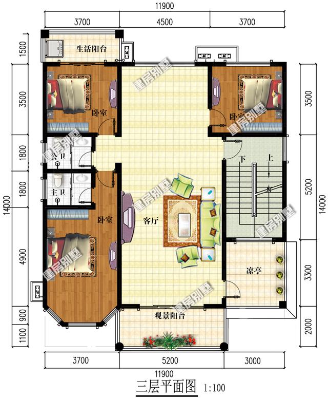 11.9米x14米農(nóng)村四層自建房，帶大露臺(tái)+多邊形涼亭，在農(nóng)村建肯定是同村最霸氣的那一款！