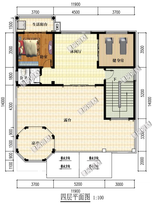 11.9米x14米農(nóng)村四層自建房，帶大露臺(tái)+多邊形涼亭，在農(nóng)村建肯定是同村最霸氣的那一款！