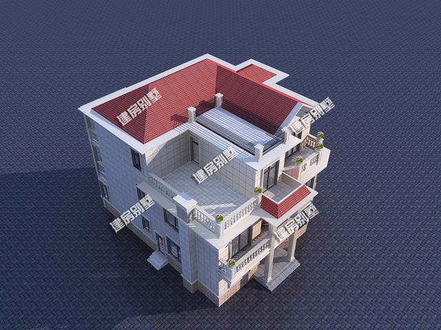 三層農(nóng)村歐式別墅設(shè)計(jì)圖，10個(gè)臥室設(shè)計(jì)，左右鄰居各一棟！