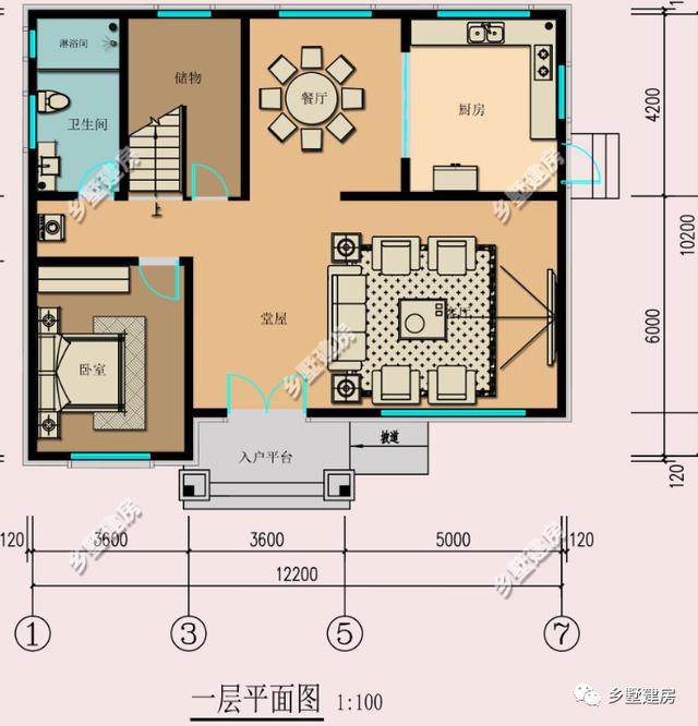 12米x10米二層農(nóng)村自建房，帶堂屋和露臺(tái)，氣派典雅又時(shí)尚美觀，你心動(dòng)了嗎？