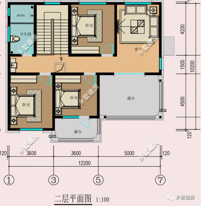 12米x10米二層農(nóng)村自建房，帶堂屋和露臺(tái)，氣派典雅又時(shí)尚美觀，你心動(dòng)了嗎？