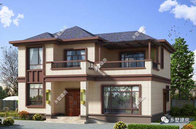 12米x10米二層農(nóng)村自建房，帶堂屋和露臺(tái)，氣派典雅又時(shí)尚美觀，你心動(dòng)了嗎？