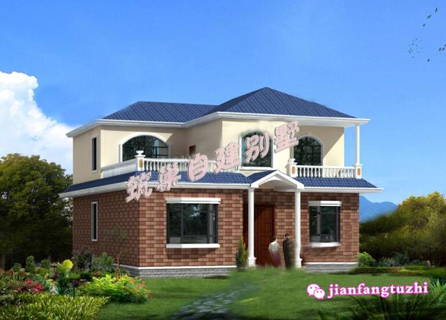 12.6米x13.5米農(nóng)村二層自建房，戶型簡(jiǎn)約方正，造價(jià)經(jīng)濟(jì)（含2張效果圖全套施工圖）