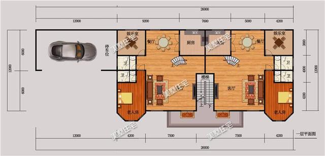 3款兄弟雙拼別墅設(shè)計(jì)圖，經(jīng)典實(shí)用，精致大氣，利于兄弟和睦。