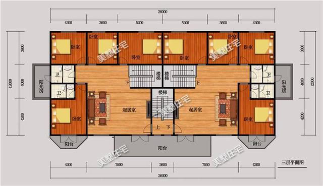 3款兄弟雙拼別墅設(shè)計(jì)圖，經(jīng)典實(shí)用，精致大氣，利于兄弟和睦。