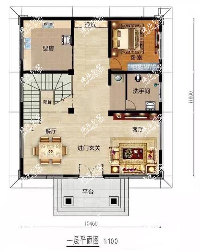超大氣四層別墅設(shè)計(jì)圖，占地132平，外觀光彩奪目羨煞旁人