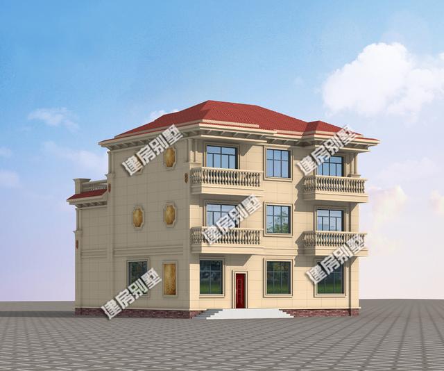 13.6x17米超大氣三層別墅設(shè)計圖，超級漂亮一款房子