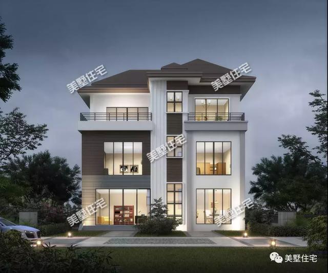 現(xiàn)代風別墅設計圖，外觀設計簡潔而不簡單，方正實用，帶來大大的生活享受