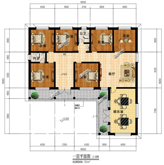 中國風(fēng)農(nóng)村別墅設(shè)計(jì)圖，布局合理，溫馨舒適