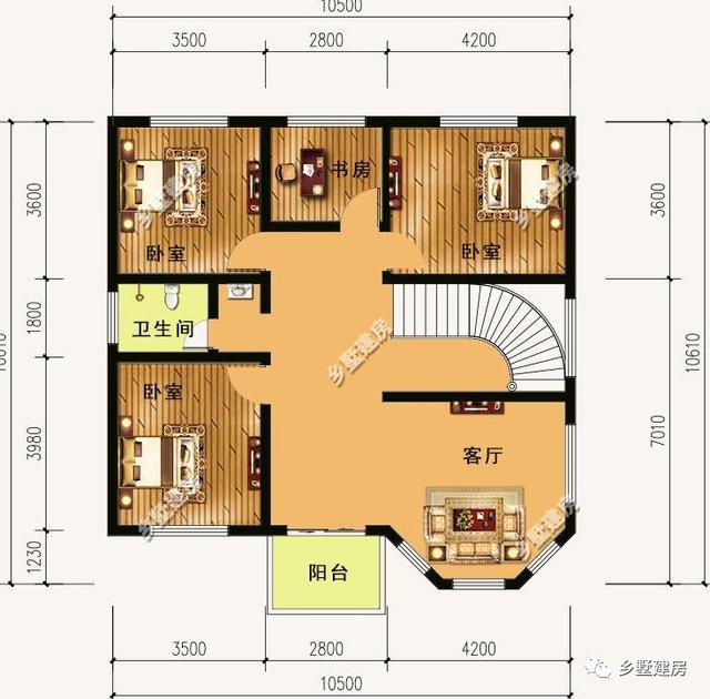 二層別墅設(shè)計(jì)圖，多窗設(shè)計(jì)，通風(fēng)采光效果沒得挑