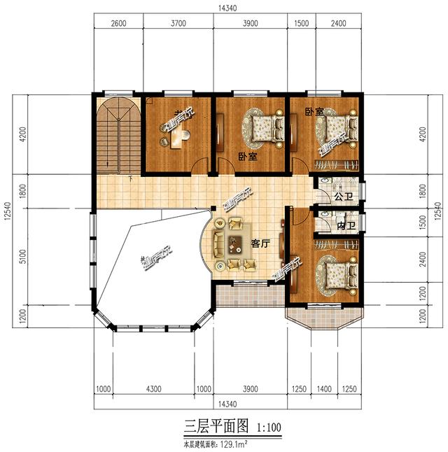 三層別墅設(shè)計(jì)圖，漂亮大氣，建一棟，讓別人羨慕去吧