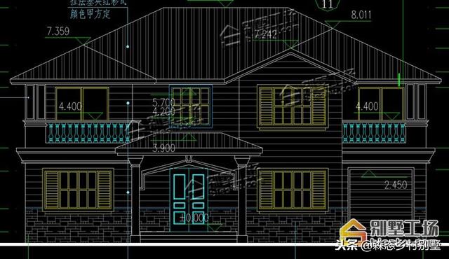 二層別墅設(shè)計圖，帶車庫和堂屋，在農(nóng)村是非常實用的
