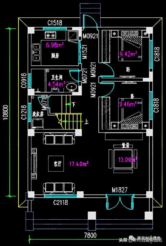 占地88平二層奢華歐式別墅設(shè)計(jì)圖，帶洗衣房+大堂屋+雙陽(yáng)臺(tái)，15萬(wàn)就能建成！