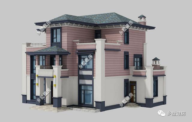 13.2×10.8米農(nóng)村三層別墅設(shè)計(jì)圖，獨(dú)院式現(xiàn)代風(fēng)，空氣清新，多美好的生活！