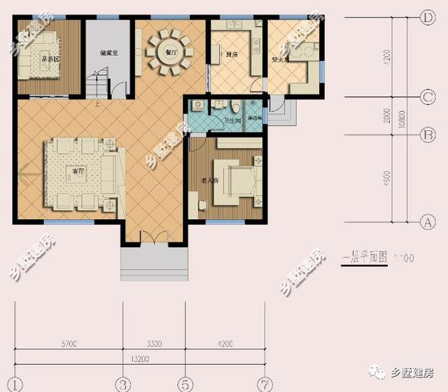 13.2×10.8米農(nóng)村三層別墅設(shè)計(jì)圖，獨(dú)院式現(xiàn)代風(fēng)，空氣清新，多美好的生活！