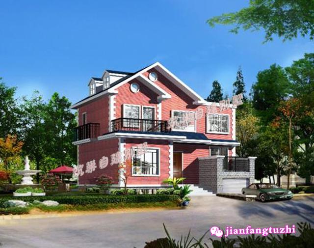 13x13米二層鄉(xiāng)村別墅自建房，帶獨(dú)立小車庫+地下室，實(shí)用美觀，帶有內(nèi)部裝修實(shí)拍圖。