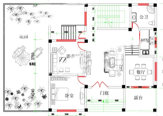 13x13米二層鄉(xiāng)村別墅自建房，帶獨(dú)立小車庫+地下室，實(shí)用美觀，帶有內(nèi)部裝修實(shí)拍圖。