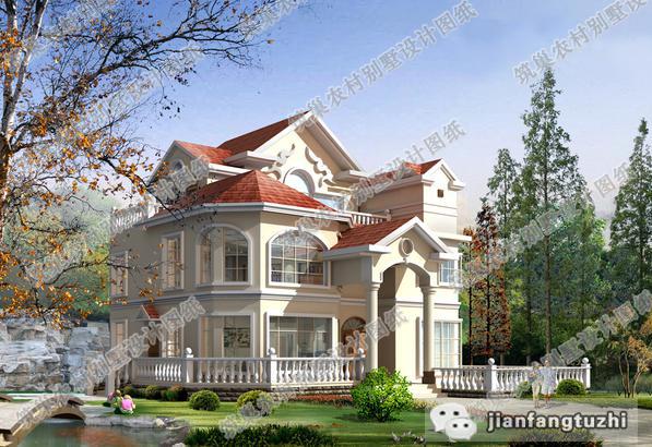 占地130平農(nóng)村三層別墅設(shè)計圖，蓋出來如同城堡一般，造價只要30萬！