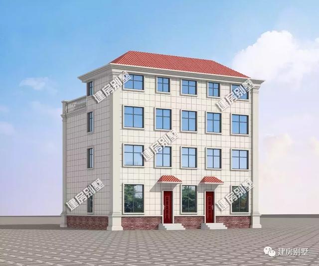 14米×12.4米四層雙拼別墅設(shè)計(jì)圖，豪華氣派，帶大客廳+獨(dú)立廚房，辦起喜事擺起酒來，就不用去借場地了。