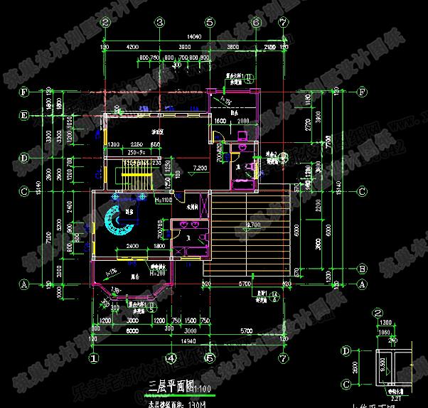 15米×15米復(fù)式三層別墅設(shè)計(jì)圖，布局合理，帶車庫(kù)，適合三代同堂居住！