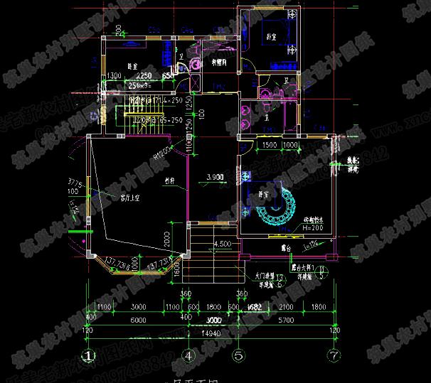 15米×15米復(fù)式三層別墅設(shè)計(jì)圖，布局合理，帶車庫(kù)，適合三代同堂居??！