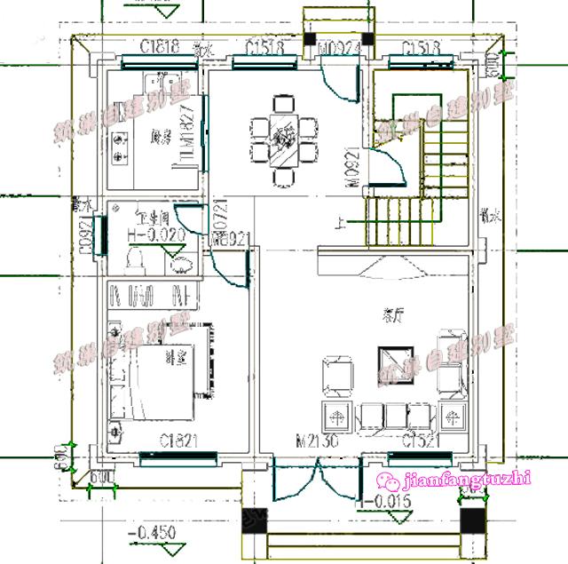 占地不到90平的三層農(nóng)村自建房，戶型雖然小，但是布局合理功能齊全，帶露臺