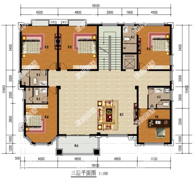 18.1mx15.4m農(nóng)村四層自建房，配備有家庭KTV、健身房、電梯，豪華大氣，算得上是百村心中的第一豪宅了！