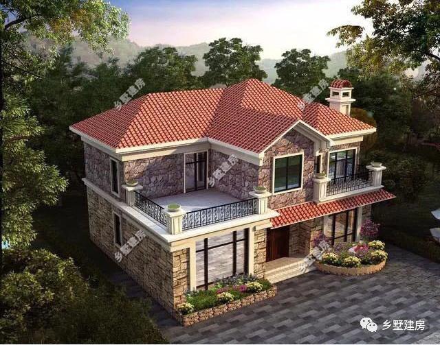 占地143平農(nóng)村二層歐式自建房，全文化石的外墻，帶你穿越到夢(mèng)想天堂！