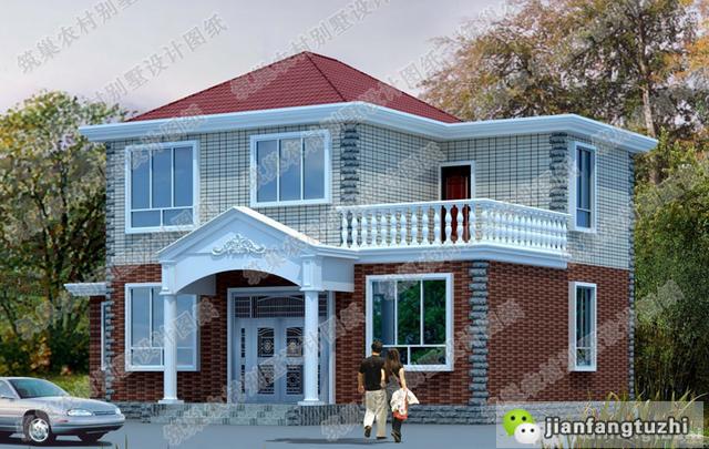 占地100平方米經(jīng)典二層別墅設(shè)計(jì)圖，帶露臺(tái)，經(jīng)濟(jì)實(shí)用，而且也是住起來(lái)最舒服，造價(jià)20萬(wàn)！