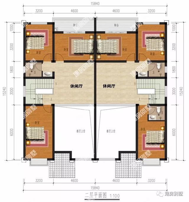 兩款復(fù)式三層兄弟雙拼別墅設(shè)計圖，建好了一棟，讓別人家的兄弟羨慕去