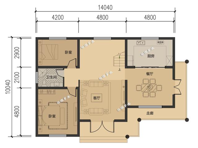 二層鄉(xiāng)村別墅設計圖，結構精巧，層次感強，美觀大方