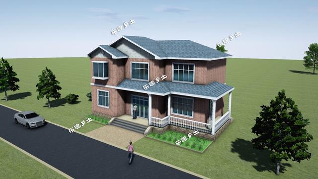 二層鄉(xiāng)村別墅設計圖，結構精巧，層次感強，美觀大方