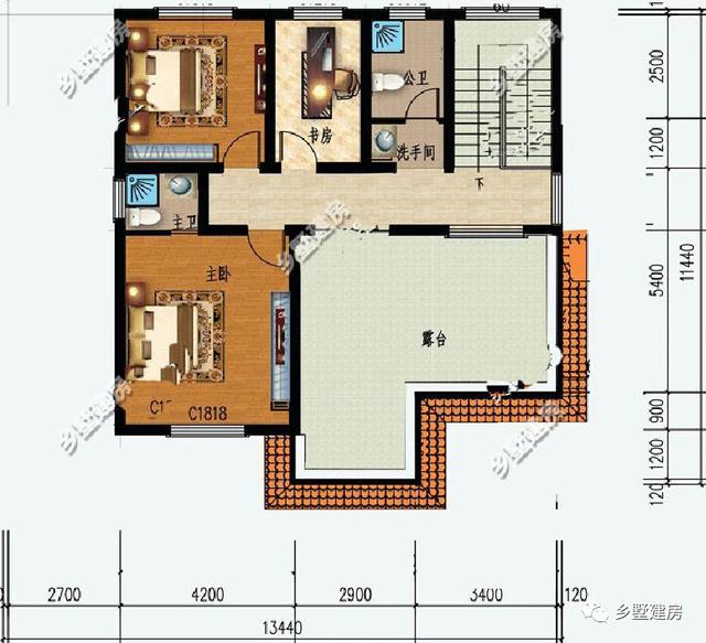 13.4米X11.4米農(nóng)村三層小別墅設(shè)計圖，大氣時尚，有沒有讓你們蠢蠢欲動呢？