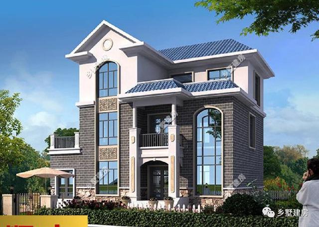 13.4米X11.4米農(nóng)村三層小別墅設(shè)計圖，大氣時尚，有沒有讓你們蠢蠢欲動呢？