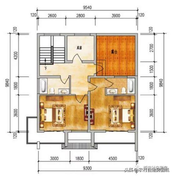 二層中式平屋頂農(nóng)村自建房，外觀簡(jiǎn)潔，室內(nèi)布局大方舒適，南北老百姓最愛(ài)戶型