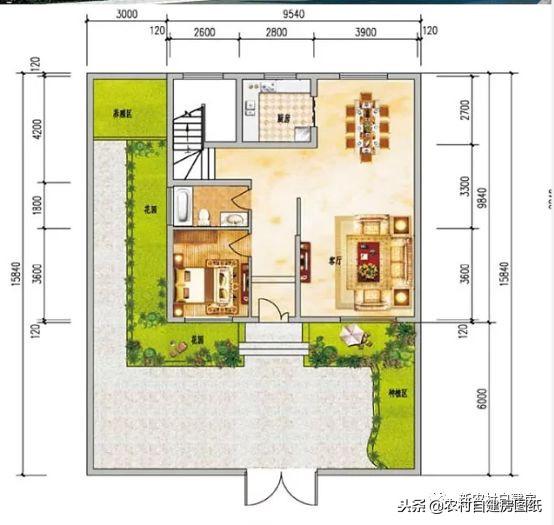 二層中式平屋頂農(nóng)村自建房，外觀簡(jiǎn)潔，室內(nèi)布局大方舒適，南北老百姓最愛(ài)戶型