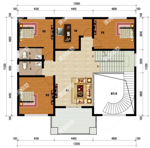占地147平方米三層自建房，帶旋轉樓梯+客廳挑空設計，人人看了都喜歡！
