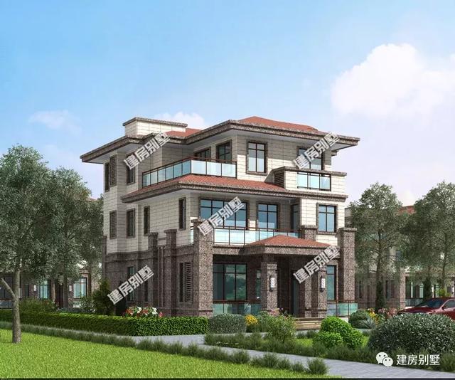 10米×14米農(nóng)村現(xiàn)代三層別墅設(shè)計(jì)圖，兩種外觀(guān)造型搭配，講真，一眼就看中了。