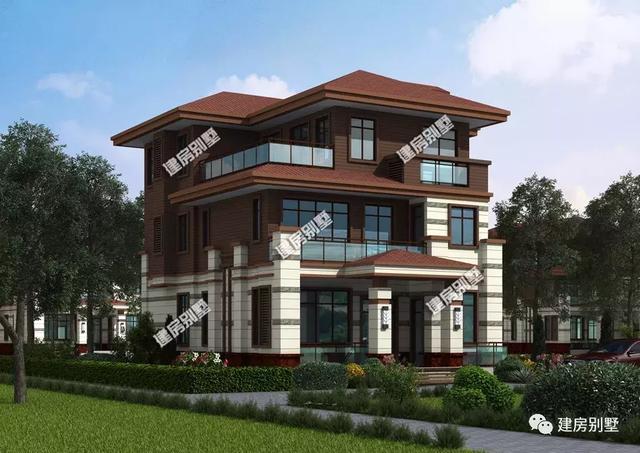 10米×14米農(nóng)村現(xiàn)代三層別墅設(shè)計(jì)圖，兩種外觀(guān)造型搭配，講真，一眼就看中了。