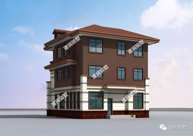 10米×14米農(nóng)村現(xiàn)代三層別墅設(shè)計(jì)圖，兩種外觀(guān)造型搭配，講真，一眼就看中了。