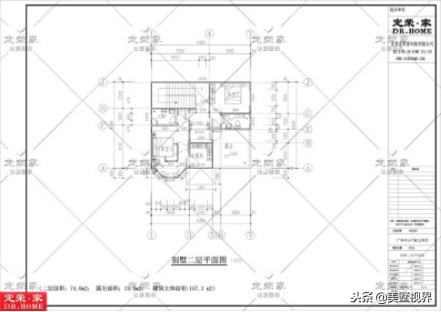 10.7米X10.4米農村二層別墅設計圖，外觀經典耐看、施工簡單，而且造價相當經濟。