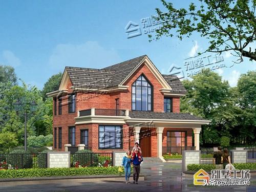 推薦一款最新英式二層別墅設(shè)計圖，紅色外觀亮眼搭配，熱烈大氣造價20萬
