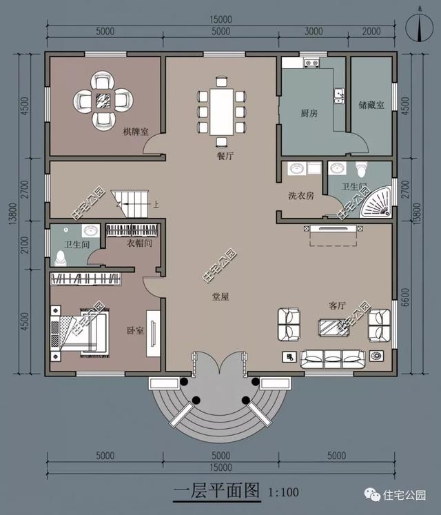 占地214平二層農(nóng)村法式別墅設計圖，臥室?guī)б旅遍g和衛(wèi)生間的體驗才高級