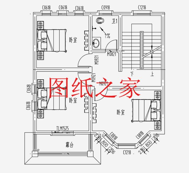 占地90平米左右的二層別墅，開間不到10米，非常實用的小戶型！