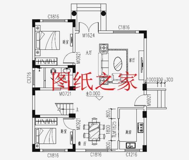 占地90平米左右的二層別墅，開間不到10米，非常實用的小戶型！