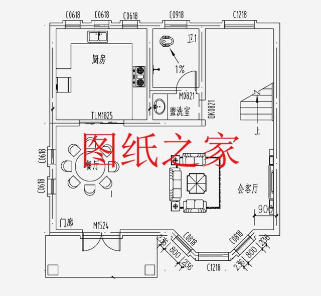 占地90平米左右的二層別墅，開間不到10米，非常實用的小戶型！