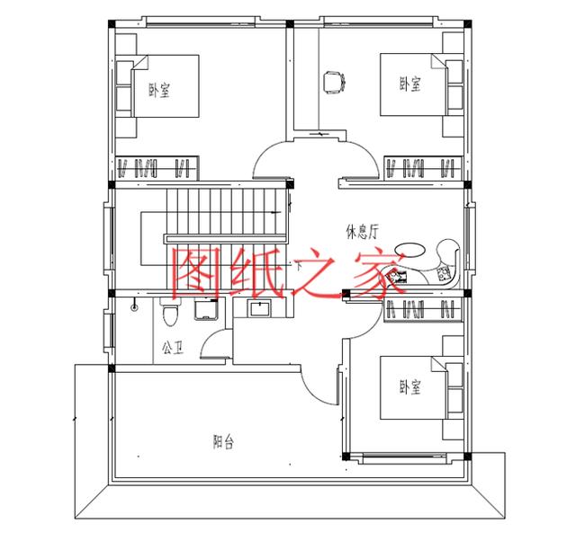 占地90平米左右的二層別墅，開間不到10米，非常實用的小戶型！
