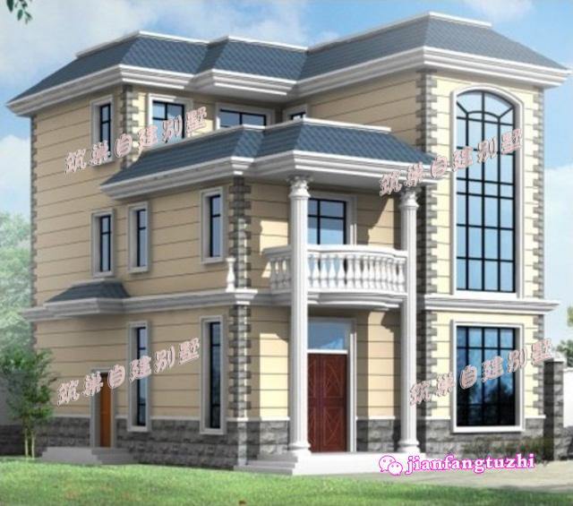 占地135平方米簡(jiǎn)約三層農(nóng)村自建房，布局合理，方正大氣。