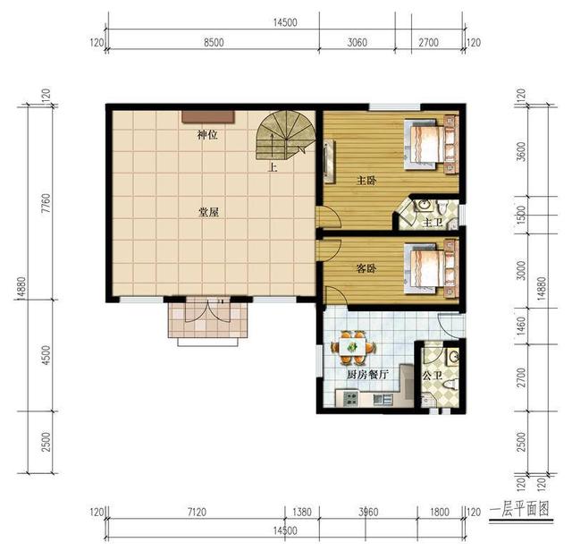占地145平方米二層新中式別墅設(shè)計(jì)圖，帶堂屋+陽(yáng)光房，古風(fēng)古色！